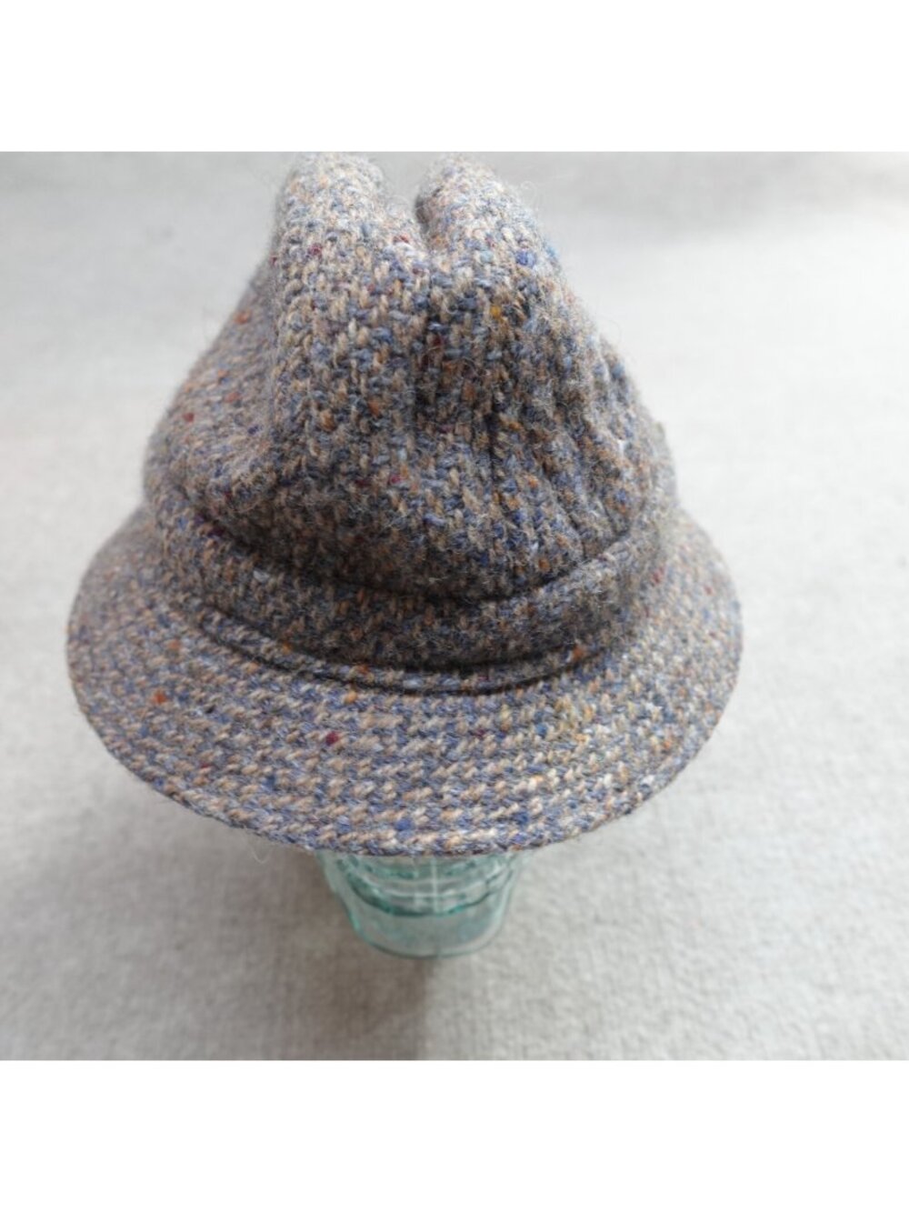 Vintage Harrods Bucket Hat Brown Tweed Wool Check 6 7/8 Made in England